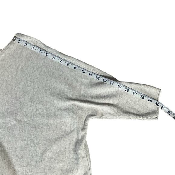 J.Jill 100% Cotton Sweater Heather Gray Size Medium 3/4 Sleeve Boat Neck Casual - Picture 8 of 10